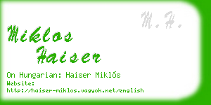 miklos haiser business card
